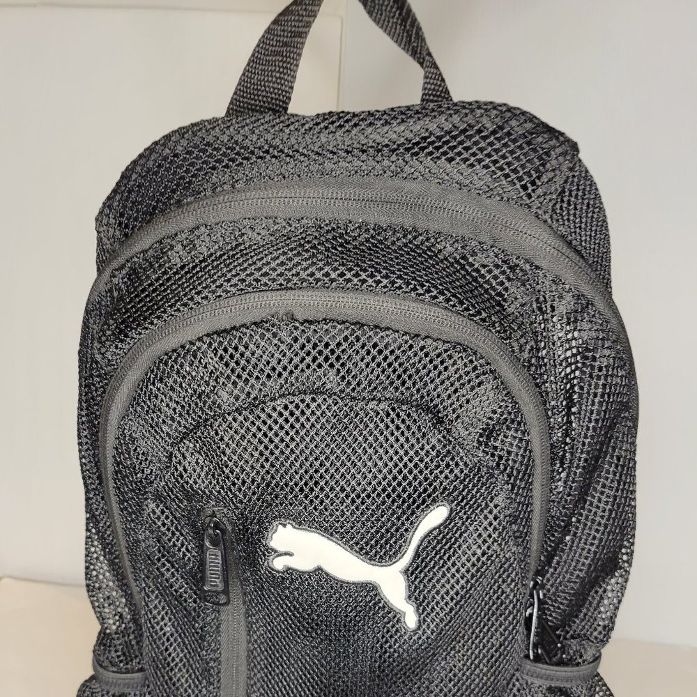 Black Puma Mesh Backpack